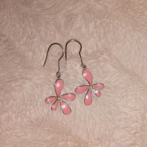 Sterling Silver Topaz flower earrings